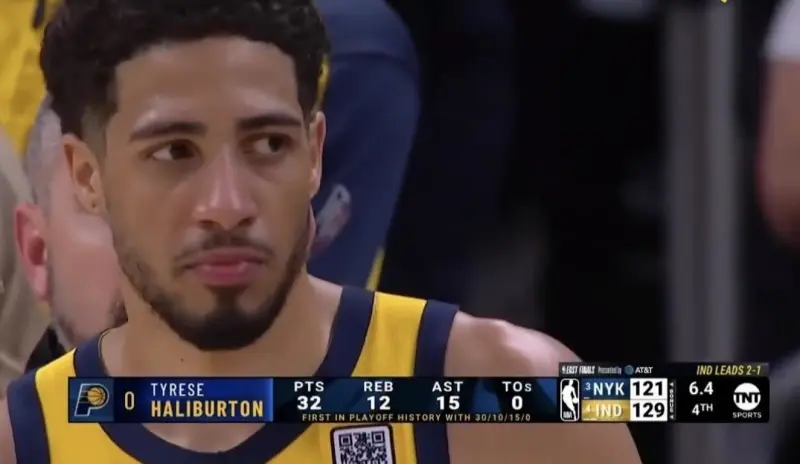 关于NBA-哈里伯顿右小腿拉伤将核磁检查G6出战成疑的信息